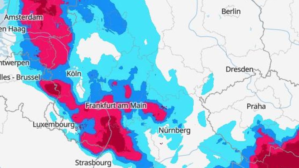 Unwetter: Das Bild zeigt die Gewitterwarnung für Deutschland.