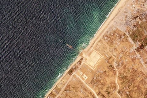Provisorischer Hafen Gazastreifen
