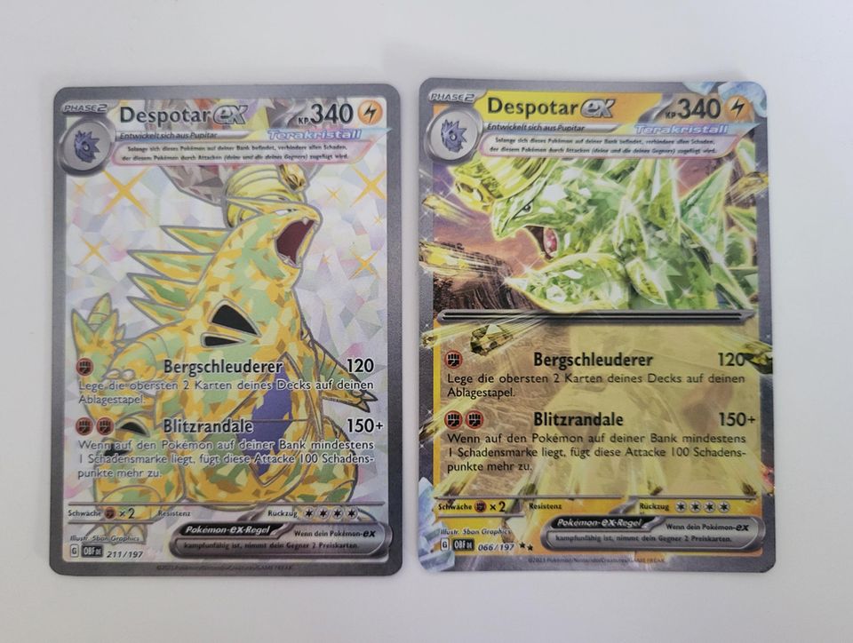 Pokémon Karten Seltenheitsstufen Despotar EX in zwei Varianten