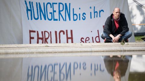 Wolfgang Metzeler-Kick ist einer der Hungerstreikenden, die vom Kanzler eine klare Position in der Klimakrise fordern