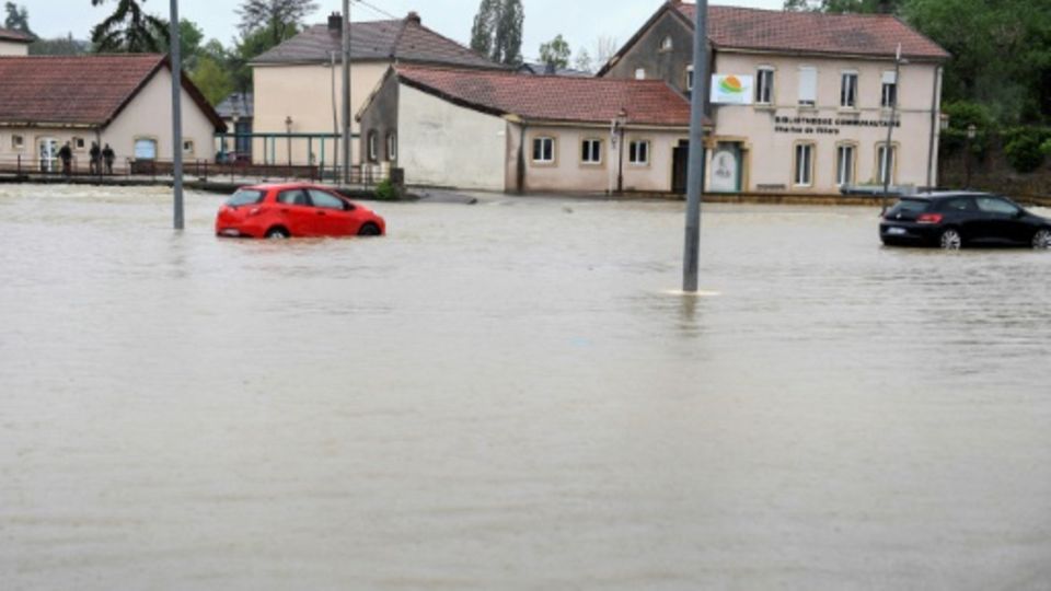 Hochwasser im lothringischen Boulay-Moselle