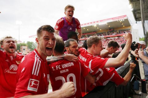 Spieler von Union Berlin feiern