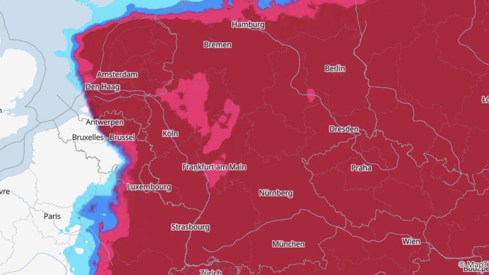 Unwetter: Das Bild zeigt die Gewitterwarnung für Deutschland.