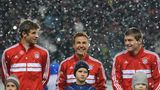 Letztes Spiel: Drei junge deutsche Spieler in der Frühzeit ihrer Karrieren: Thomas Müller (l.), Mario Götze (M.) und Toni Kroos im Trikot der Bayern im November 2013 vor einem Champions-League-Spiel Drei junge deutsche Spieler in der Frühzeit ihrer Karrieren: Thomas Müller (l.), Mario Götze (M.) und Toni Kroos im Trikot der Bayern im November 2013 vor einem Champions-League-Spiel