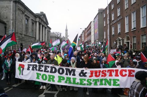 Demonstranten der irisch-palästinensischen Solidaritätskampagne in Dublin