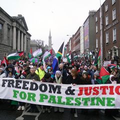 Demonstranten der irisch-palästinensischen Solidaritätskampagne in Dublin