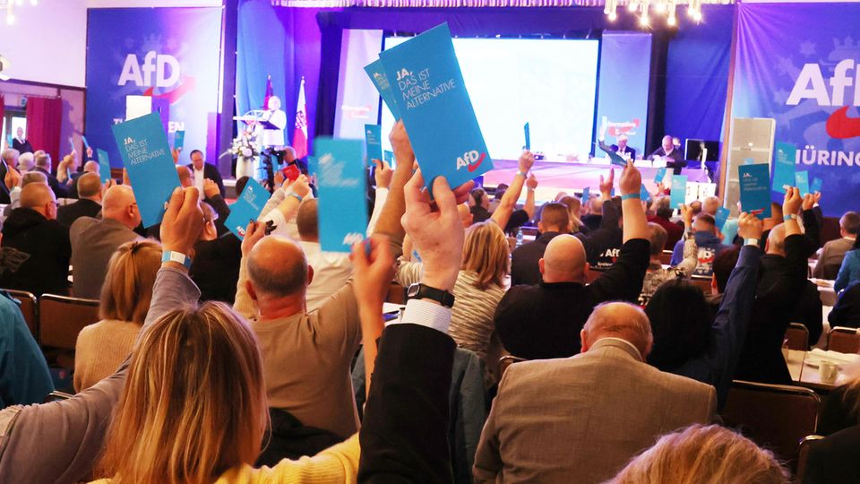 Alle Stimmen für die AfD: Delegierte bei einer Sitzung der Partei in Thüringen