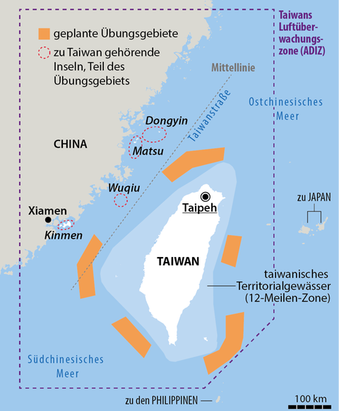 Militärmanöver nahe Taiwan China droht Inselstaat und dem Westen