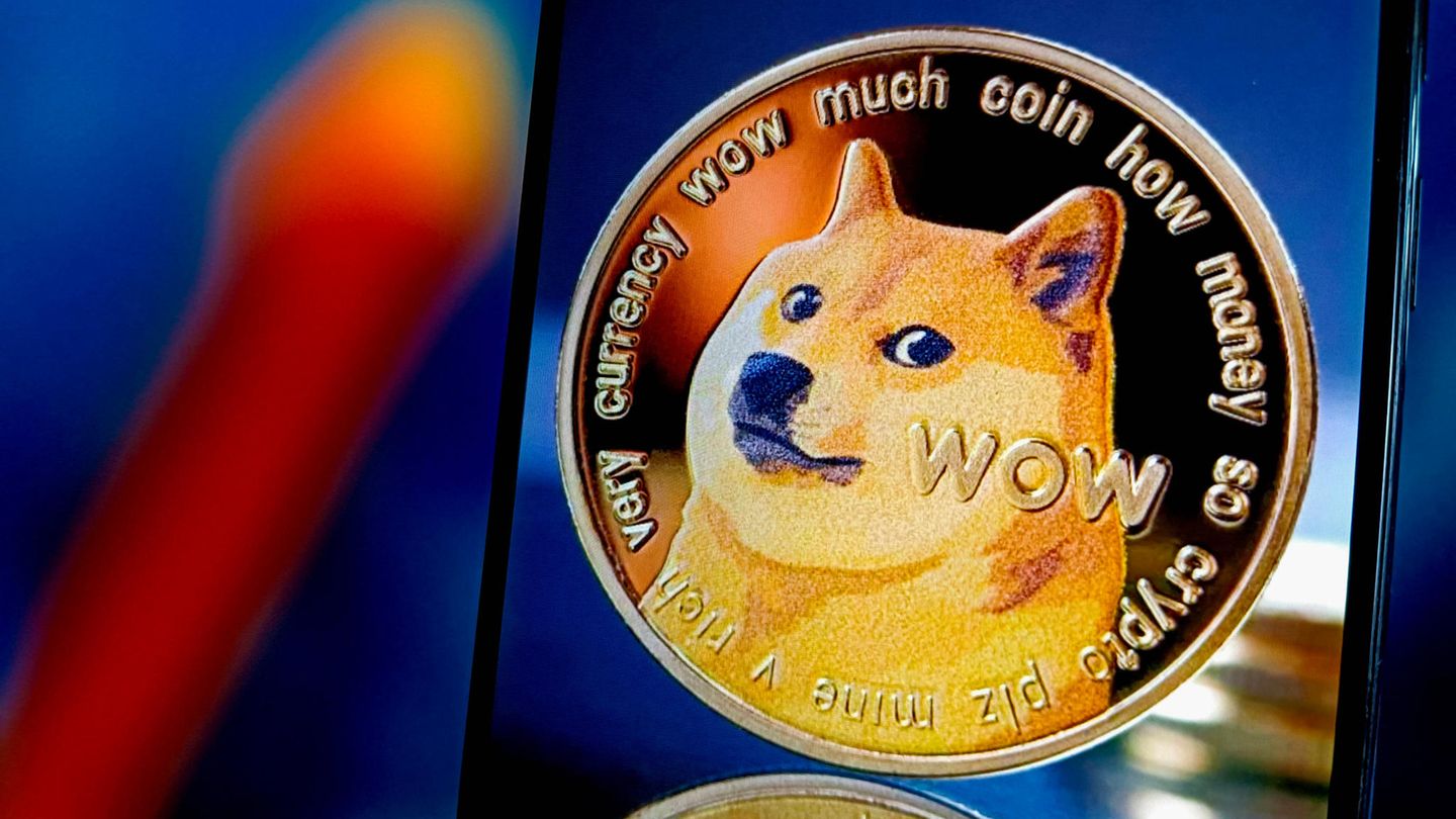 Der Kopf von Kabuso zieht die Kryptowährung Dogecoin