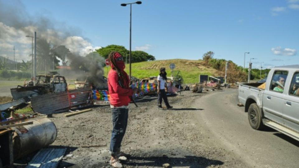 Straßenblockade in Neukaledonien