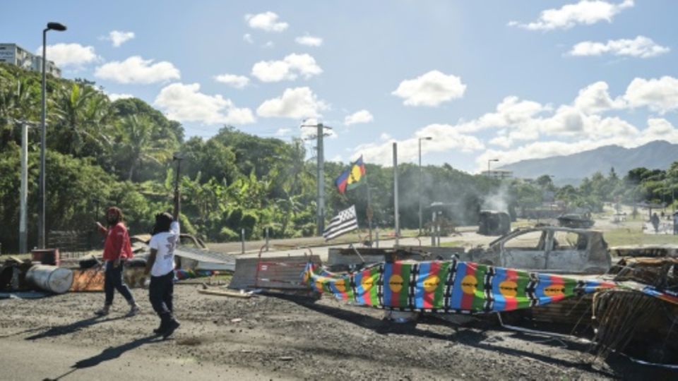 Straßenblockade in der Hauptstadt Nouméa am 24. Mai