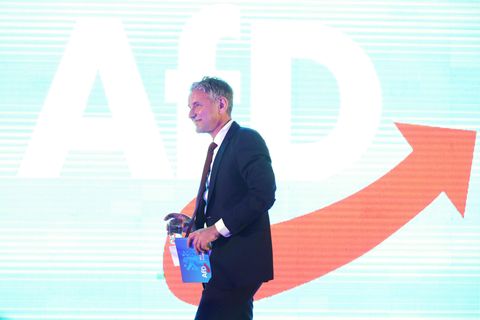 Bild zur Kommunalwahl: Thüringens AfD-Landeschef Björn Höcke auf einem Landesparteitag Ende April.