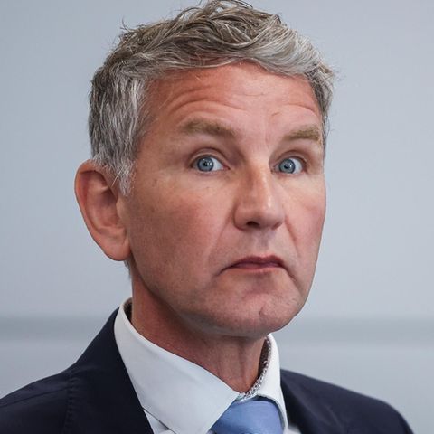 Björn Höcke: Thüringens AfD-Landeschef am 14. Mai vor der Urteilsverkündung vor dem Landgericht Halle.