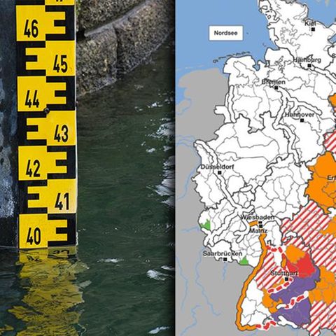 Hochwasser: Pegel und Warnkarte