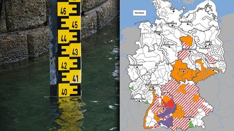 Hochwasser: Pegel und Warnkarte