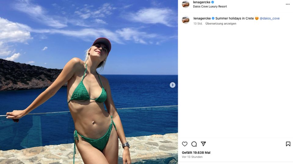 Vip News: Model Lena Gercke zeigt sich im Urlaub auf Kreta