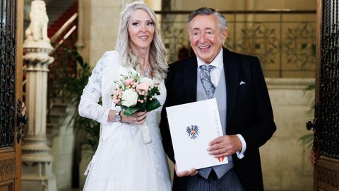 Richard Lugner und Simone Reiländer bei ihrer Hochzeit in Wien