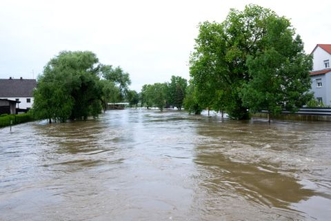 Hochwasser in Reichertshofen in Bayern