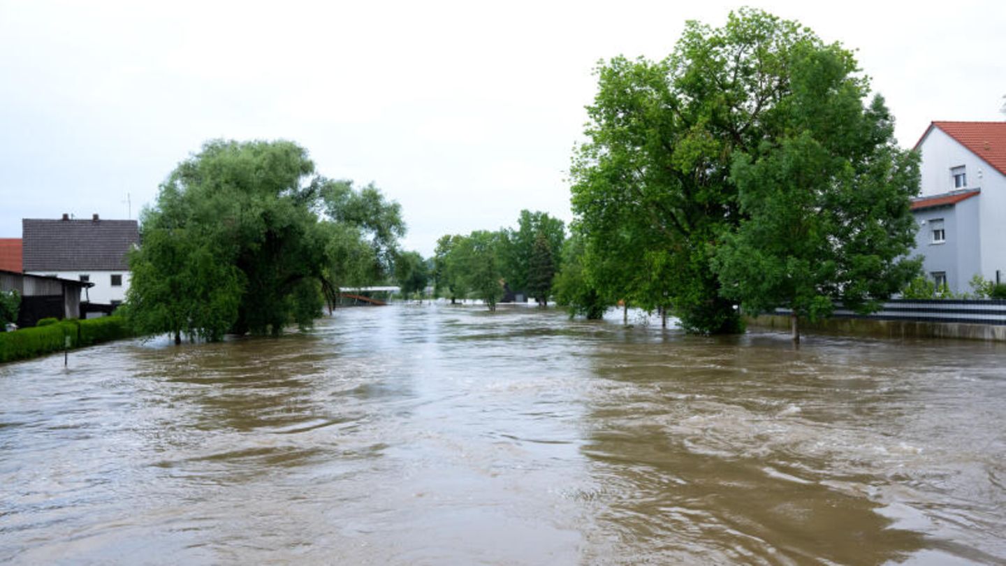 Hochwasser in Reichertshofen in Bayern
