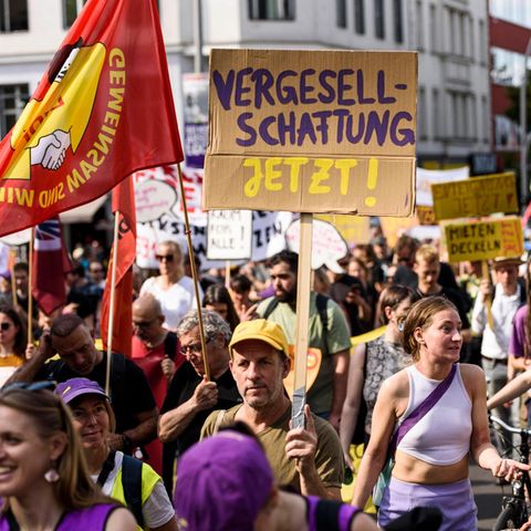 Demonstration gegen Mietpreise und Wohnungsnot in Berlin am 1. Juni.