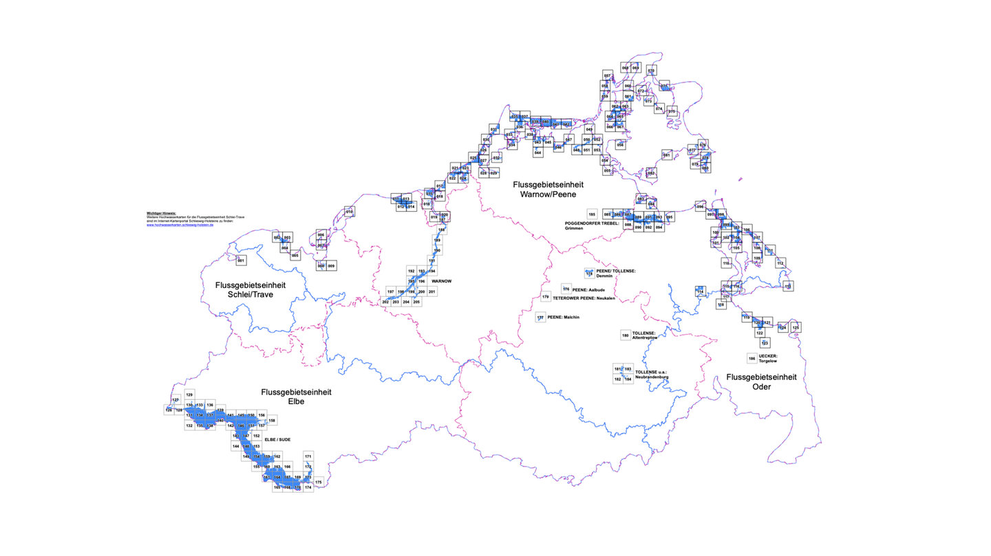 Die Hochwassergefahrenkarte für Mecklenburg-Vorpommern erreicht man über folgenden Link:  https://www.fis-wasser-mv.de/doku/hwgk_hwrk/blattschnitte_hwgk_hwrk.pdf