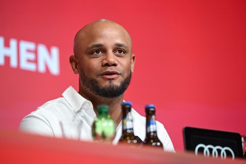 Vincent Kompany, 38, vergangene Woche bei seiner ersten Pressekonferenz beim FC Bayern