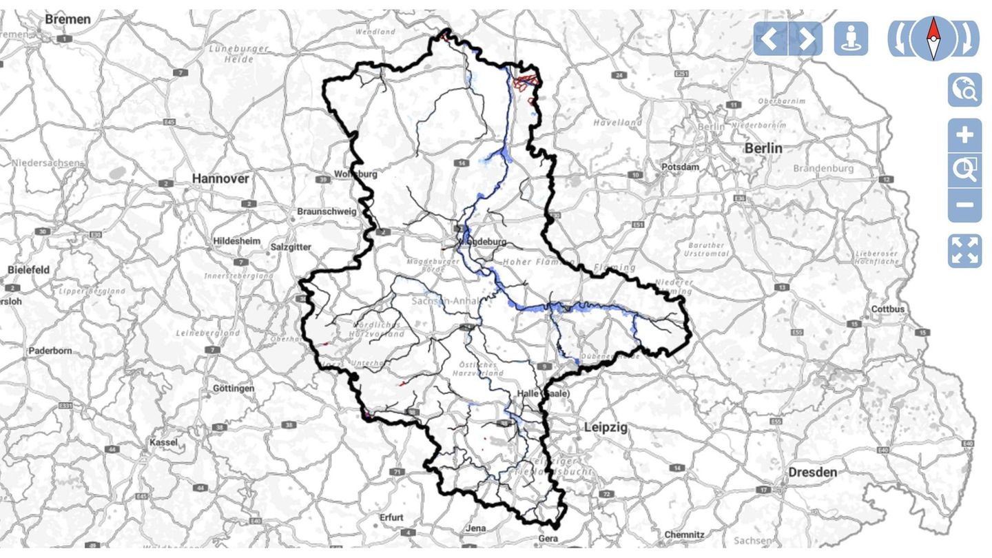 Die Hochwassergefahrenkarte für Sachsen-Anhalt erreicht man über folgenden Link:  geofachdatenserver.de/de/hochwassergefahrenkarte-hq10.html