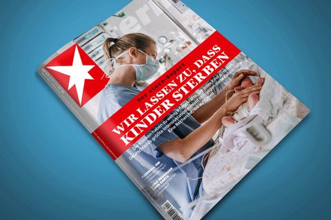 Das Cover des aktuellen stern zur Kindermedizin zeigt eine Krankenschwester und ein Neugeborenes auf einer Intensivstation