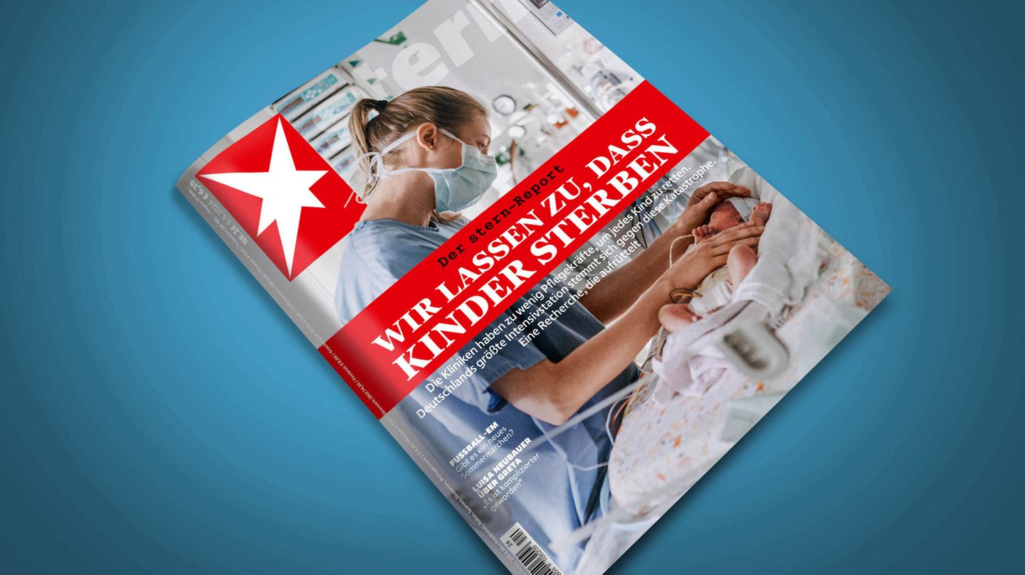 Das Cover des aktuellen stern zur Kindermedizin zeigt eine Krankenschwester und ein Neugeborenes auf einer Intensivstation