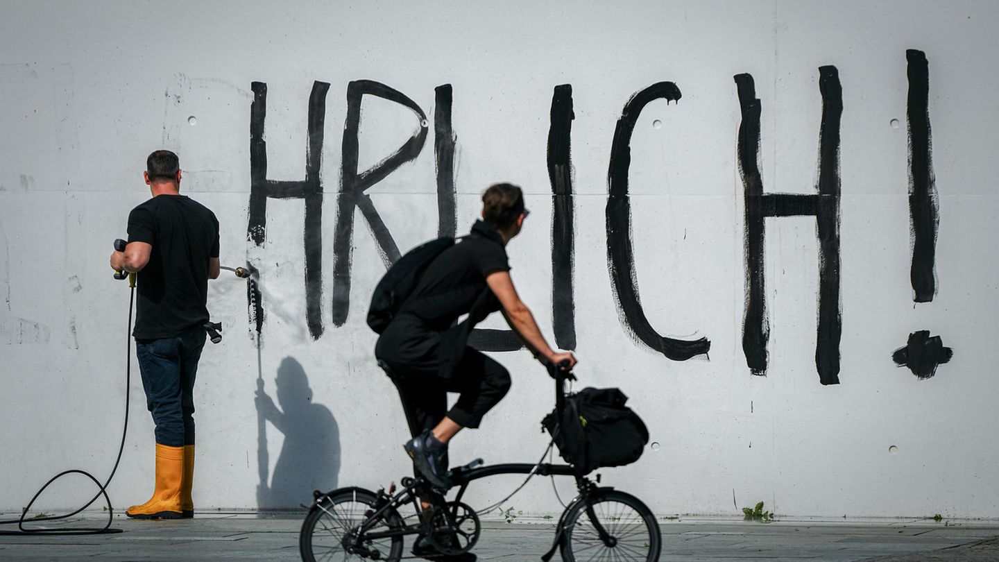 Der neueste Schriftzug der Gruppe Letzte Generation hatte eine kurze Haltbarkeit