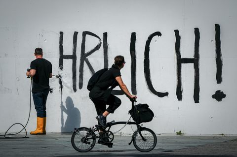 Der neueste Schriftzug der Gruppe Letzte Generation hatte eine kurze Haltbarkeit