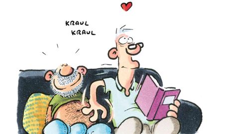 Ralf König: Paul und Konrad sitzen auf dem Sofa und träumen