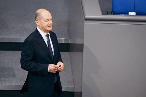 Bundeskanzler Olaf Scholz hielt am Donnerstag eine Regierungserklärung im Bundestag