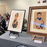 Kunstwerke des Expressionisten Egon Schiele sind in Manhattan ausgestellt, während einer Zeremonie zur Rückgabe