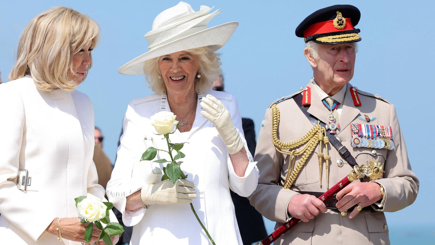 King Charles and Camilla on D-Day Remembrance Day – the pictures