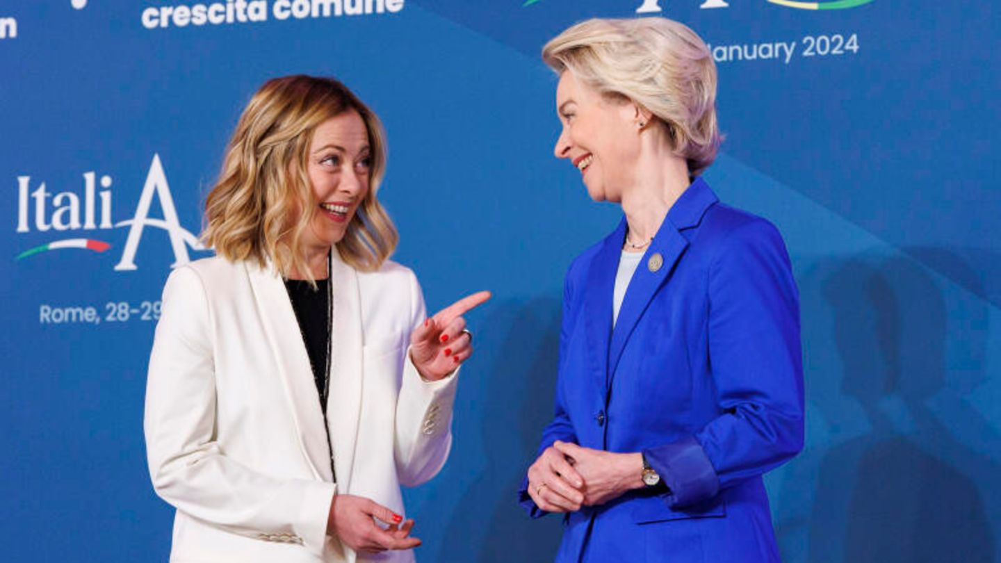 Italiens Ministerpräsidentin Giorgia Meloni und Kommissionpräsidentin Ursula von der Leyen
