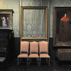 Der leere Rahmen des Rembrand-Gemäldes im Gardner Museum in Boston