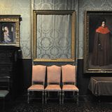 Der leere Rahmen des Rembrand-Gemäldes im Gardner Museum in Boston