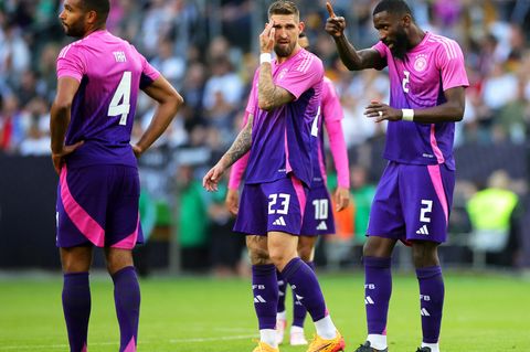 Waren nicht zufrieden: Tah, Andrich und Rüdiger (v.l.) beim letzten Testspiel vor der EM 2024