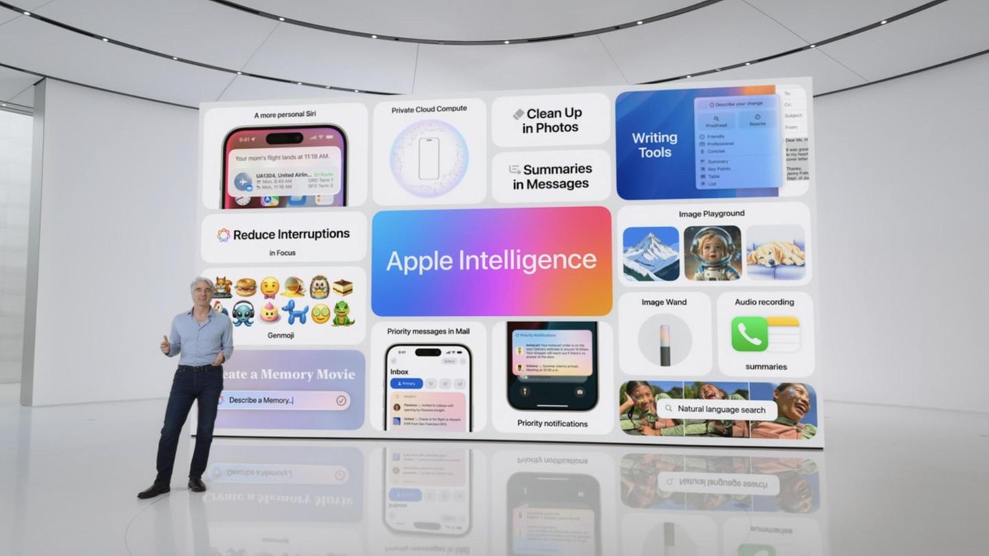 Apple Intelligence Die große KI-Offensive: Mit "Apple Intelligence" überarbeitet Apple die Sprachassistentin Siri vollständig und fügt, dort wo sinnvoll, zahllose KI-Funktionen im System ein. Vieles kennt man schon von der Konkurrenz, einiges andere ist neu. Außerdem erhält Siri Zugang zu ChatGPT und kann damit auch komplexere Fragen beantworten.