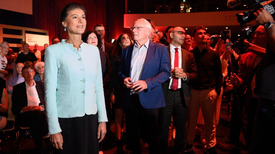 Sahra Wagenknecht auf der BSW-Europawahlparty