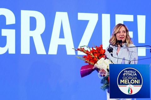 Georgia Meloni, Gastgeberin des diesjährigen G7-Gipfels, nach ihrem Sieg bei den Europawahlen