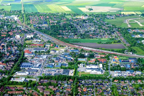 Luftbild von Niebüll im Kreis Nordfriesland, Schleswig-Holstein