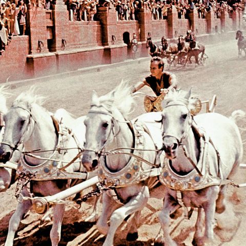 Legendäre Filmszene: Das Epos "Ben Hur" mit Charlton Heston von 1959 zeigt ein spektakuläres Wagenrennen im Circus Maximus. Der Klassiker gehört zu den aufwendigsten Filmen seiner Zeit  
