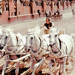 Legendäre Filmszene: Das Epos "Ben Hur" mit Charlton Heston von 1959 zeigt ein spektakuläres Wagenrennen im Circus Maximus. Der Klassiker gehört zu den aufwendigsten Filmen seiner Zeit  