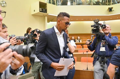 Jérôme Boateng bei der Ankunft im Verhandlungssaal des Landgerichts München