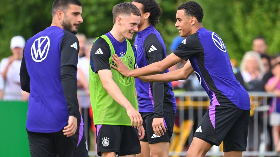 Jamal Musiala and Florian Wirtz during training DFB duo Musiala and Wirtz with the national team