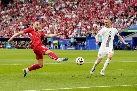Christian Eriksen stand gegen Slowenien erstmals nach seinem Herzstillstand im Jahr 2021 wieder bei einer EM auf dem Fußballfeld
