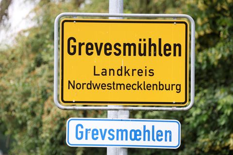 Das Ortseingangsschild von Grevesmühlen