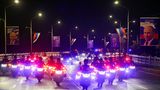 Motorradeskorte für Putin und Kim auf ihrem Weg ins Zentrum